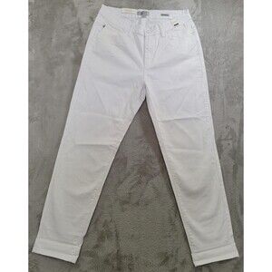 Judy Blue Mid Rise Boyfriend Jeans Womens 14W White Stretch Denim Relaxed